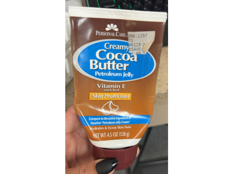 Personal Care Creamy Cocoa Butter Petroleum Jelly, Vitamin E, 4.5 oz/128 g