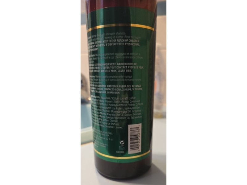 Difeel Rosemary & Mint Shampoo, Biotin, 33.8 fl oz/1 L