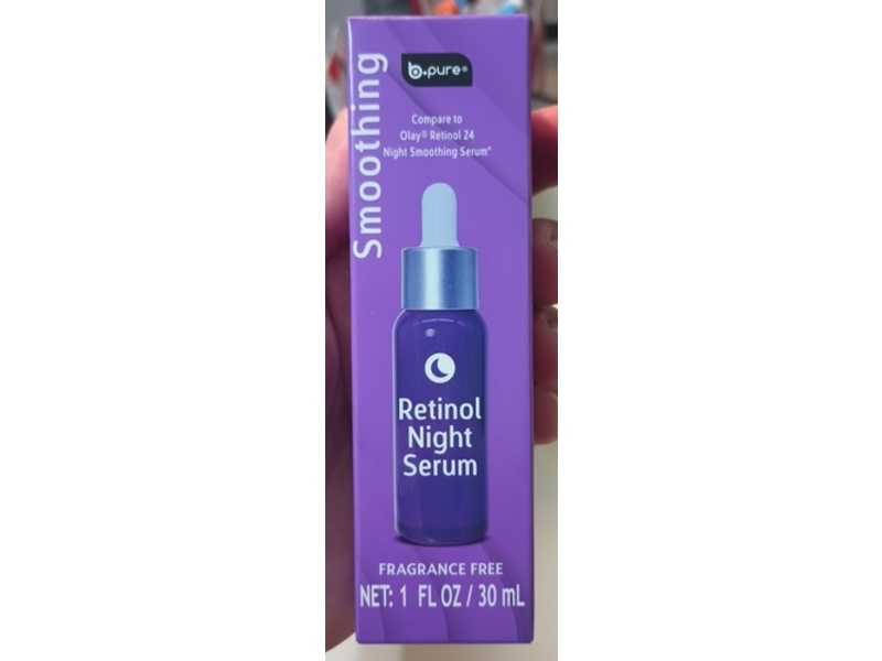 B.pure Smoothing Retinol Night Serum, Fragrance Free, 1 fl oz/30 mL