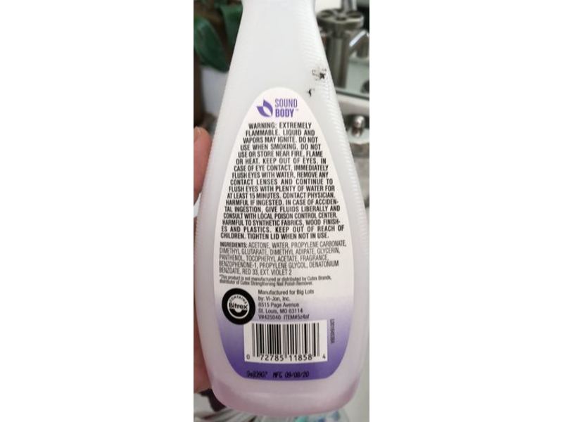 Sound Body Nail Polish Remover, Strengthening, 10 fl oz/295 mL