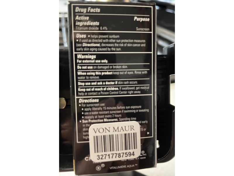 Chanel Vitalumiere Aqua Ultra-Light Sunscreen Makeup, SPF 15, 10 Beige, 1 fl oz/30 mL