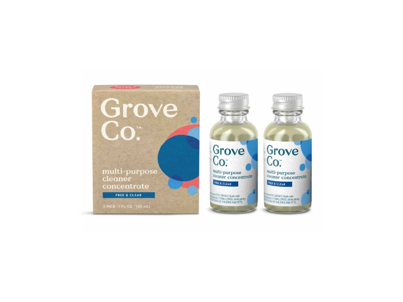 Grove Co. Multi-Purpose Cleaner Concentrate, Free & Clear, 1 fl oz/30 mL, Pack Of 2