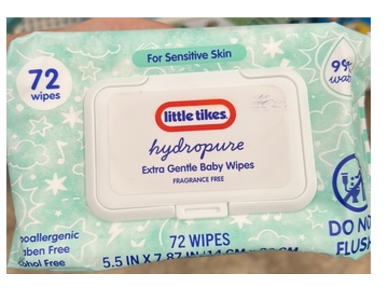 Little Tikes Hydropurre Extra Gentle Baby Wipes, Fragrance Free, 72 Count