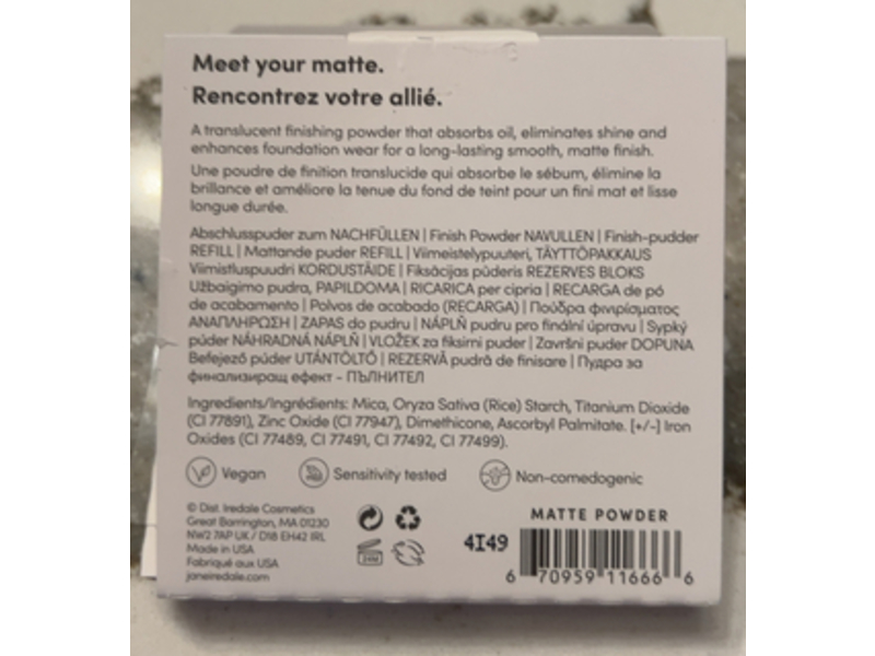 Jane Iredale Finish Powder Refill, PureMatte, 0.35 oz/9.9 g