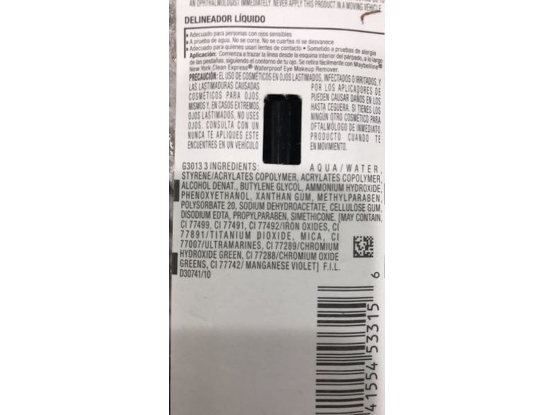 Maybelline New York Ultra Liner Liquid Liner, 301 Black, 0.25 fl oz/7.3 mL