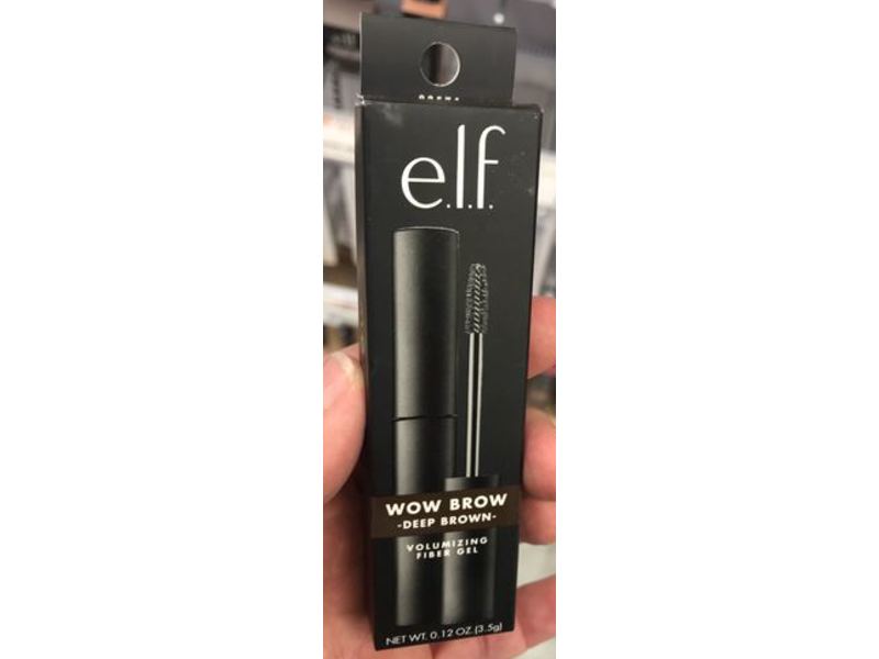 e.l.f. Wow Brow Volumizing Fiber Gel, Deep Brown, 0.12 oz/3.5 g