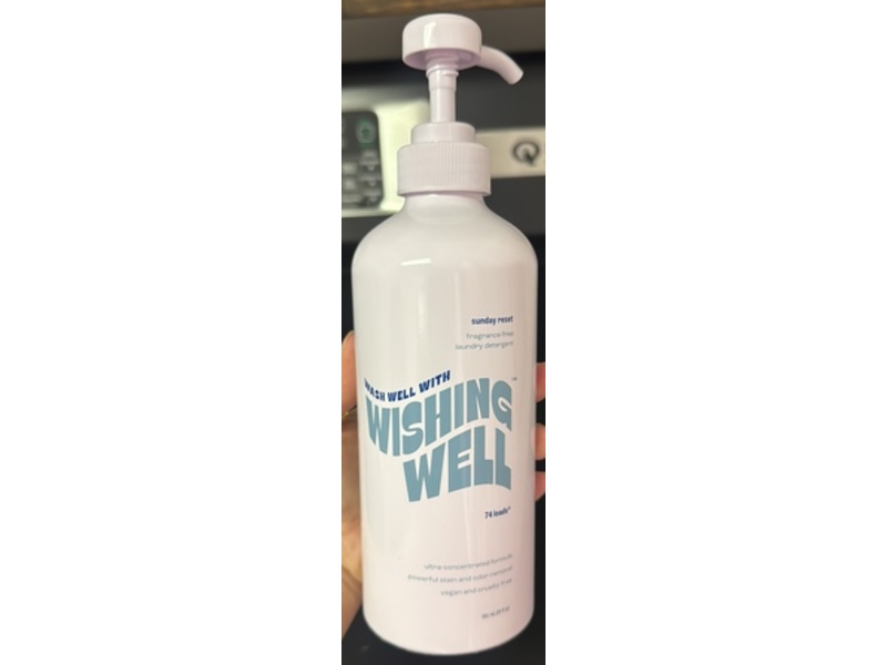 Wishing Well Ultra-Concentrated Laundry Detergent, Sunday Reset -Fragrance-Free, 74 Loads, 20 fl oz/591 mL