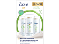 Dove 0% Aluminum ¼ Moisturizers Deodorant, Cucumber & Green Tea, 2.6 oz/74 g, 3 Count - thumbnail 1