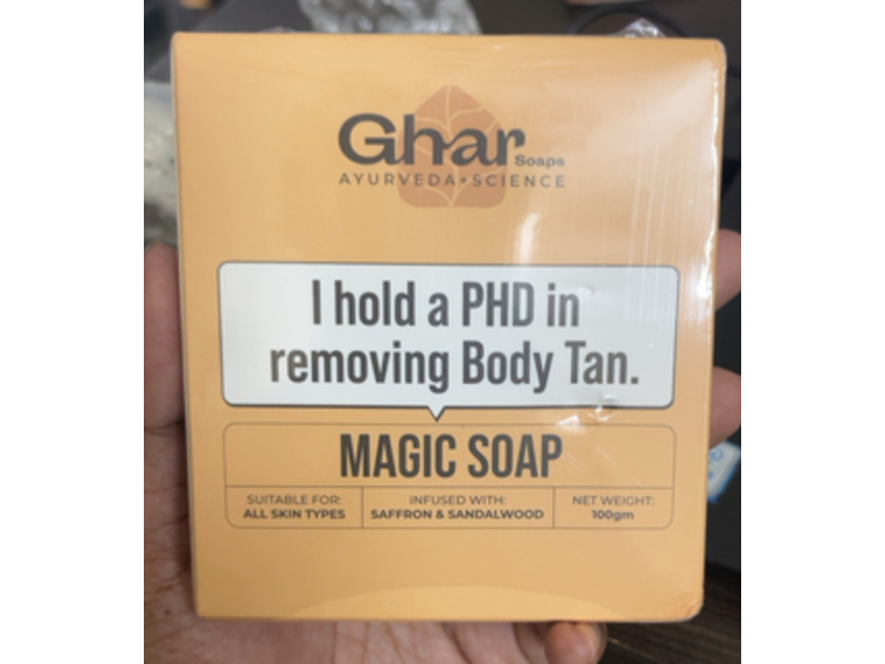 Ghar Ayurveda+Science Magic Soap, Saffron & Sandal Wood, 100 g
