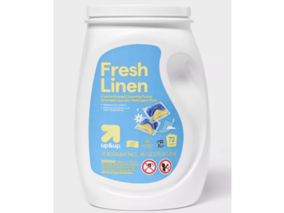 up&up Laundry Detergent Pacs, Fresh Linen, 72 Loads, 45.7 oz/1.29 kg