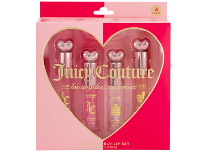 Juicy Couture Lovely Lip Oil Set, Cherry, Rose, Raspberry, & Strawberry, 4 Count