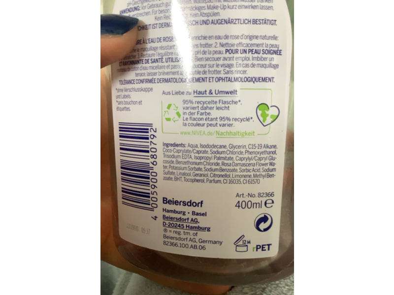 Nivea Rose Water Micellar Water, 400 mL