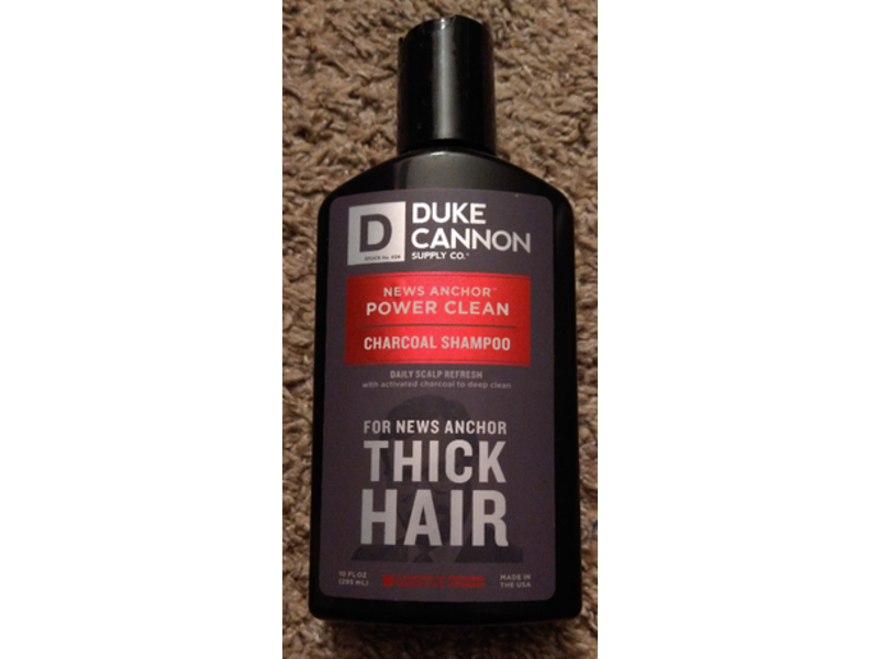 Duke Cannon Supply Co Power Clean Charcoal Shampoo, Thick Hair, 10 fl oz/295 mL