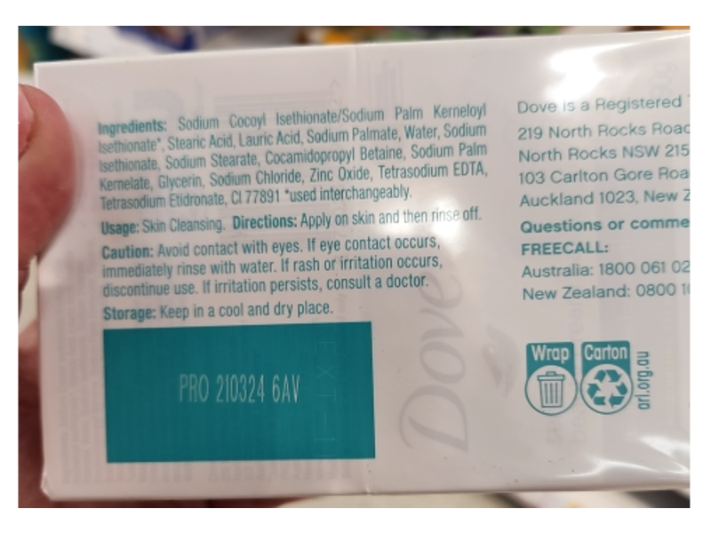 Dove Sensitive Beauty Cream Bar, 90 g, Pack Of 6