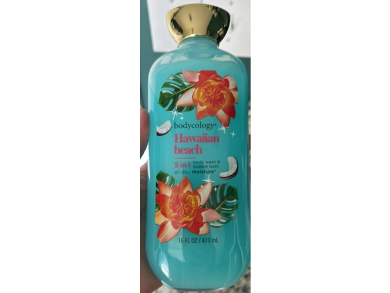 Bodycology 2 In 1 Body Wash & Bubble Bath, Hawaiian Beach, 16 fl oz/473 mL