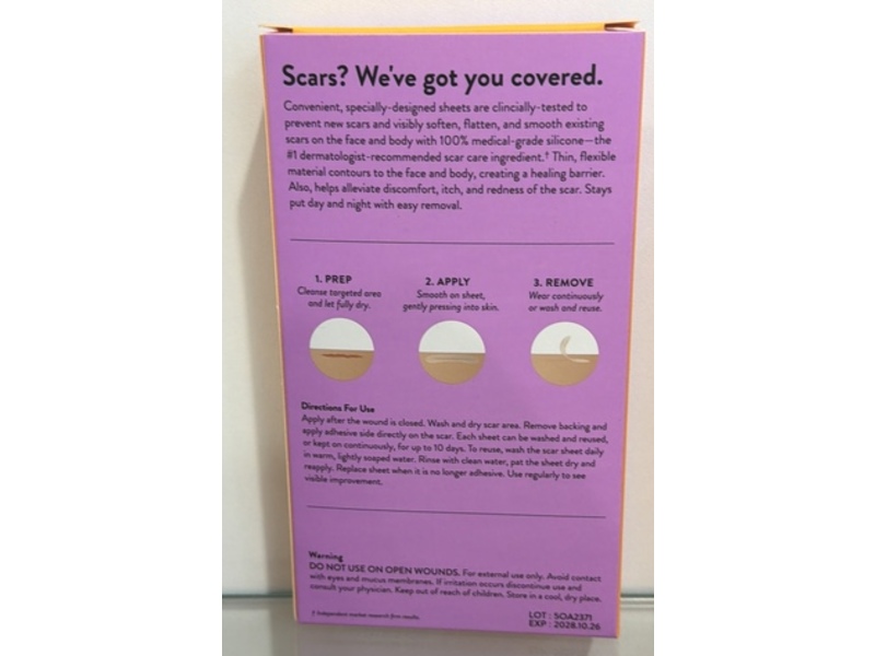 Peach Slices Scar Remedy Silicone Sheets, 8 Count