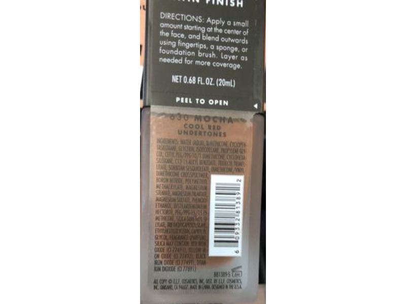 E.l.f. Flawless Finish Foundation, 630 Mocha, 0.68 fl oz/20 mL