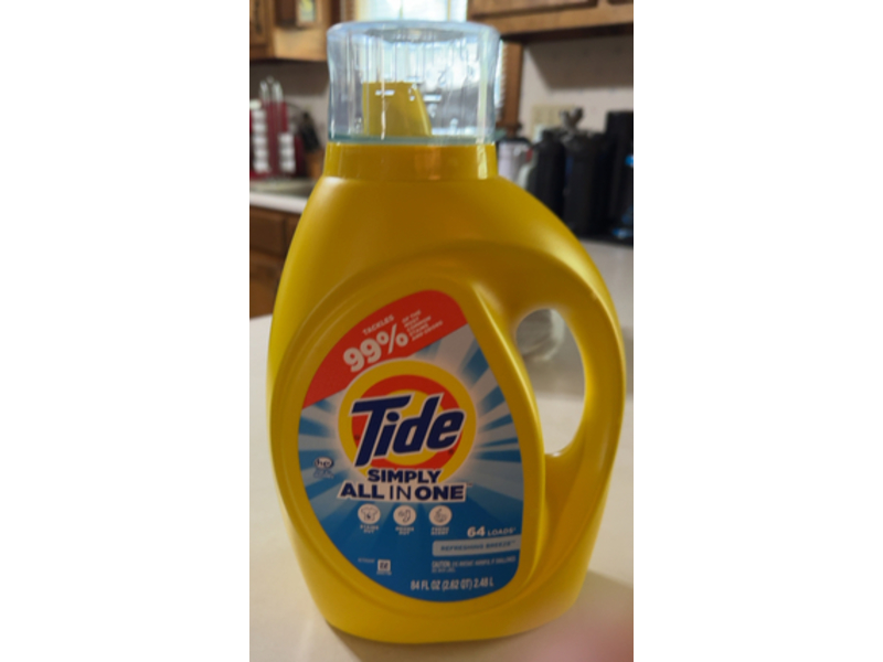 Tide Simply All In One Laundry Detergent, Refreshing Breeze, 64 Loads, 84 fl oz/2.48 L