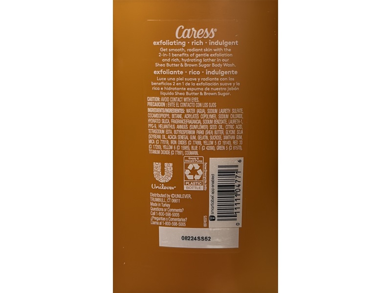 Caress Shea Butter & Brown Sugar Body Wash, 30 fl oz/887 mL