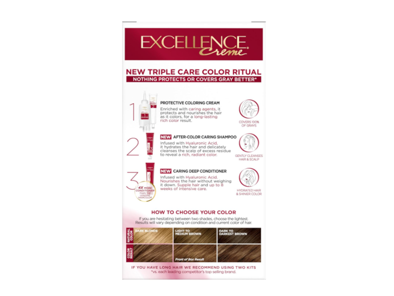 L'oreal Paris Excellence Creme Triple care Color Permanent Hair Color, 5G Medium Golden Brown, 1 Application