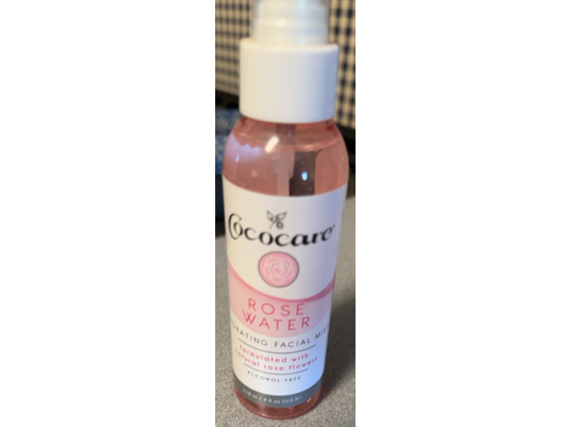 Cococare Rose Water Hydrating Facial Mist, Natural Rose Flowers, 4 fl oz/118 mL