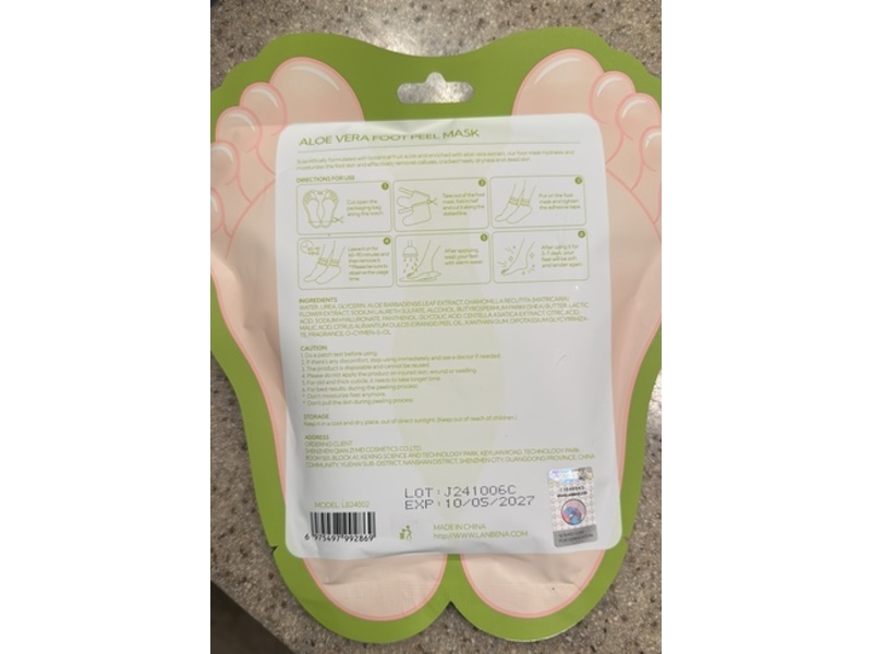 Lanbena Aloevera Foot Peel Mask, 2 Pairs