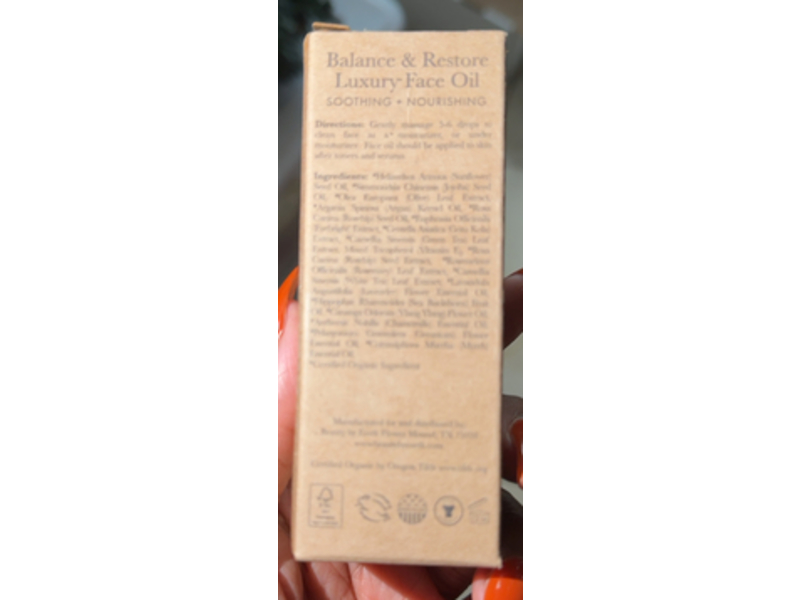 Beauty By Earth Balance & Restore Luxury Face Oil, 1.34 fl oz/38 mL