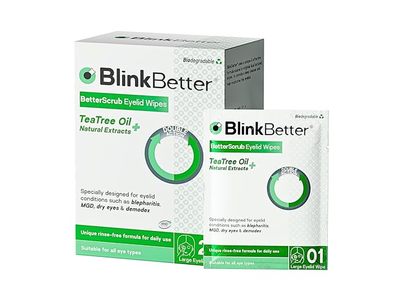 Blink Better Scrub Eyelid Wipes, Tea Tree Oil, 20 Count