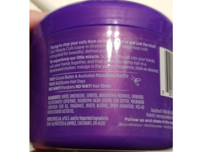 Aussie Miracle Coils Stretching Cream, Cocoa Butter & Australian Macadamia Nut Oil, 7.6 fl oz/225 mL, Pack Of 2