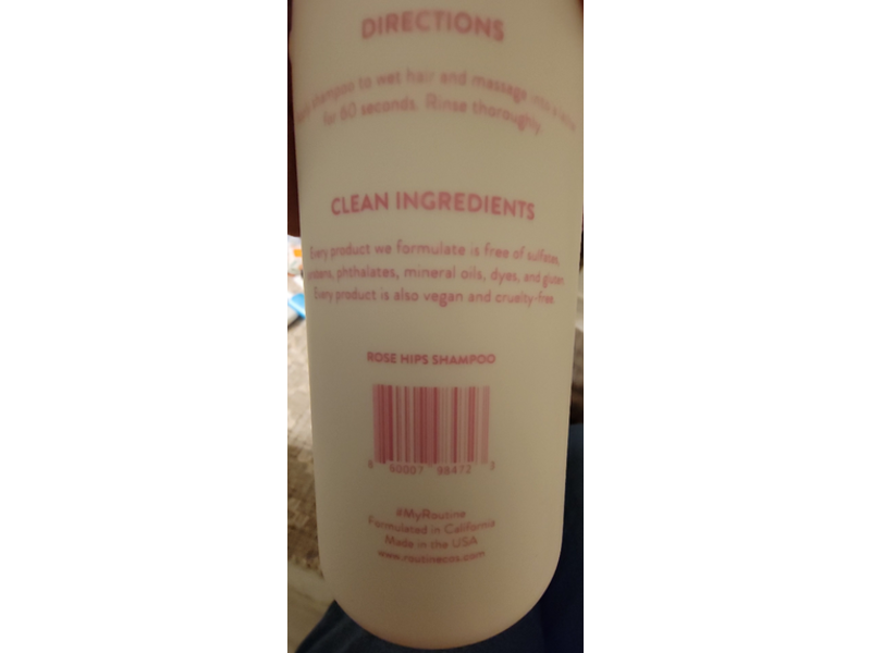 Routine Wellness Shampoo, Rose Hips, 14 oz/414 mL