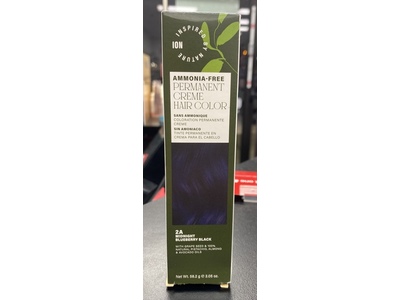 Ion Inspired By Nature Permanent Cream Hair Color, 2A Midnight Blueberry Black, 2.05 oz/58.2 g
