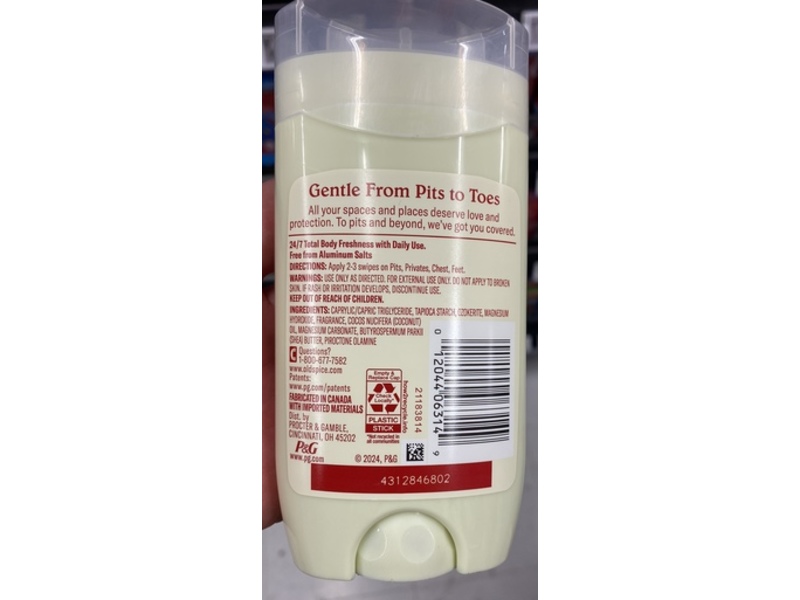 Old Spice Total Body Deodorant, Black Cherry + Bourbon, 3 oz/85 g