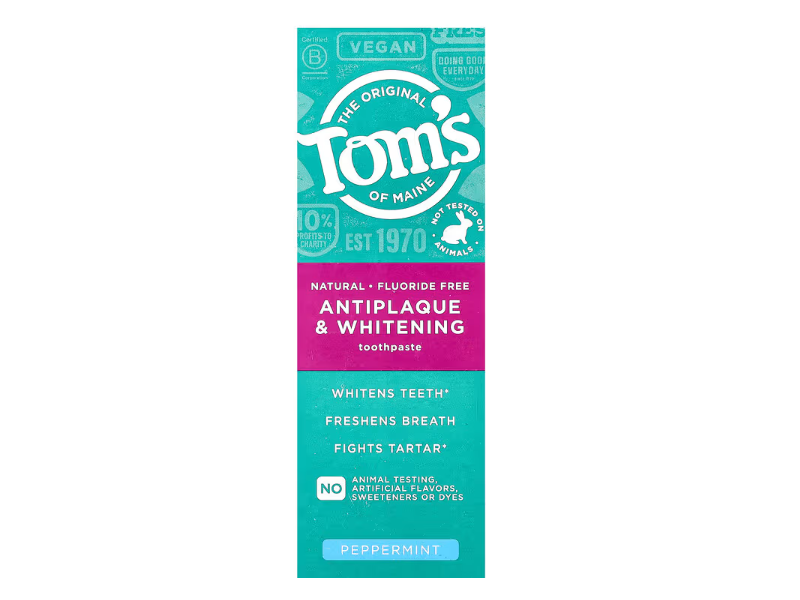 The Original Tom's Of Maine Antiplaque & Whitening Toothpaste, Peppermint, 4.7 oz/133 g