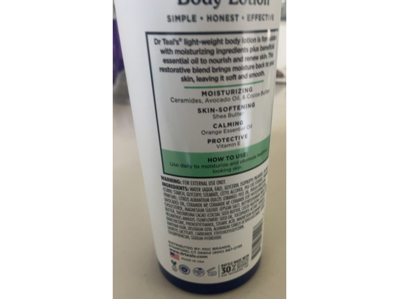 Dr Teal's Glow & Hydrate Body Lotion, Ceramides + Avocado Oil & Essential Oil, 18 fl oz/532 mL, Pack Of 3