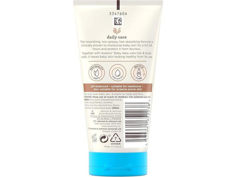 Aveeno Baby Daily Care Moisturizing Lotion, Prebiotic Oatmeal, 75 mL, Pack Of 6