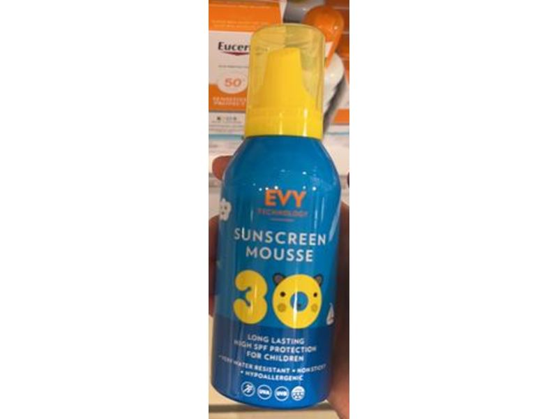 Evy Technology Sunscreen Mousse, SPF 30, 150 mL
