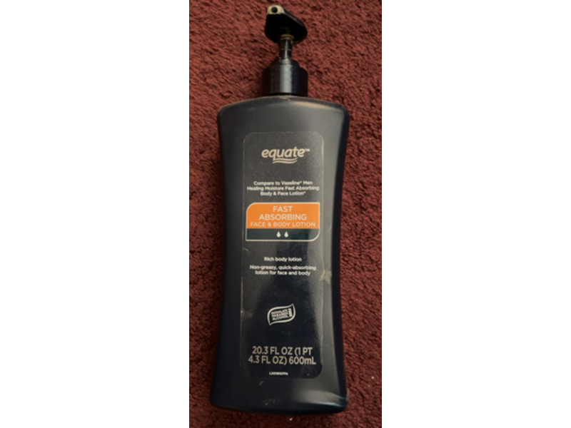 Equate Fast Absorbing Face & Body Lotion, 20.3 fl oz/600 mL