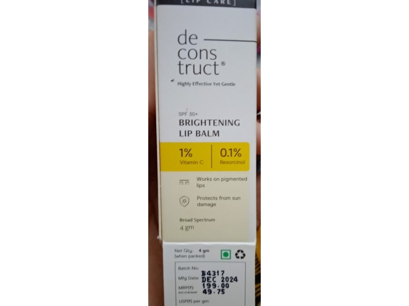 Deconstruct Brightening Lip Balm, SPF 30+ 4 g