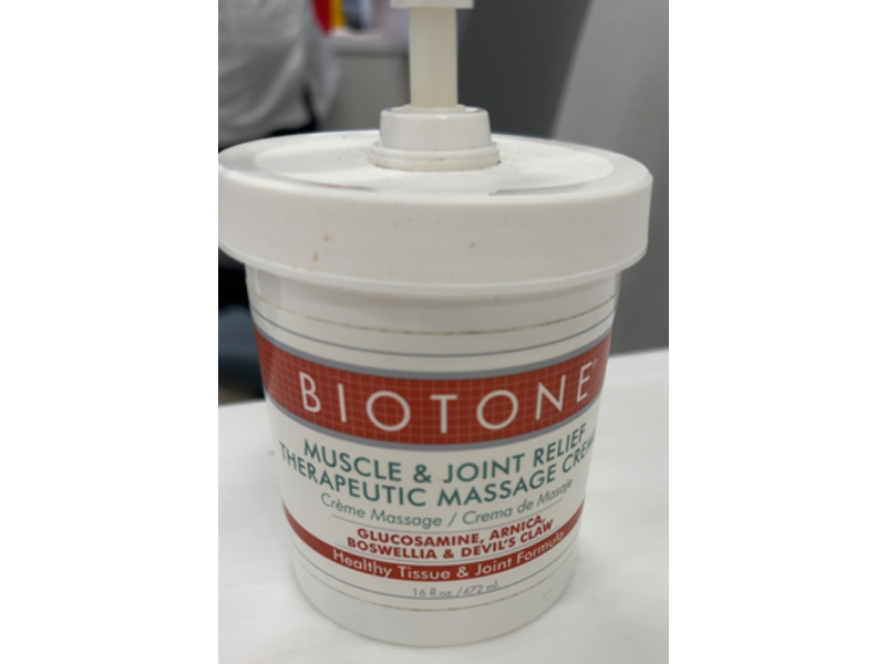 Biotone Muscle & Joint Relief Therapeutic Massage Creme, 16 fl oz/472 mL