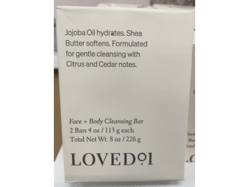 Loved01 Face & Body Cleansing Bar, 4 oz/113 g, 4 Count