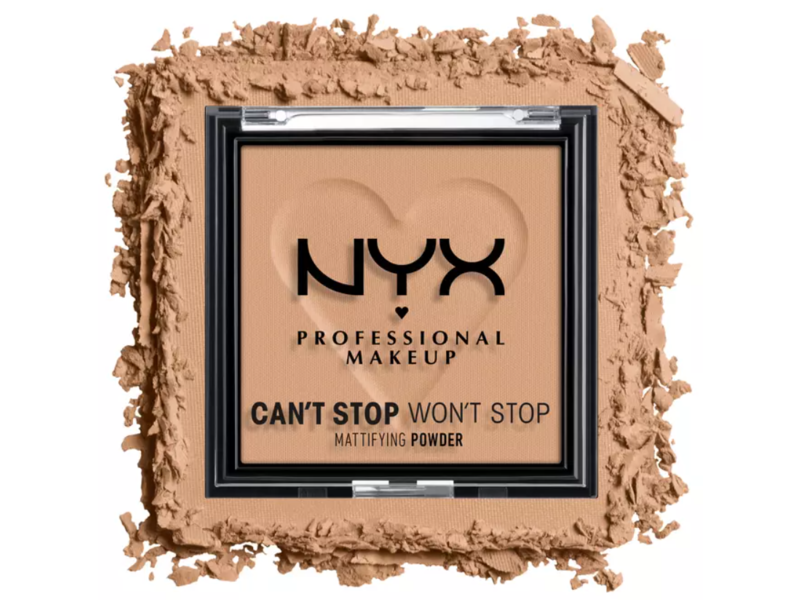 NYX Professional Can't Stop Won't Stop Mattifying Pressed Powder, Tan, 0.21 oz