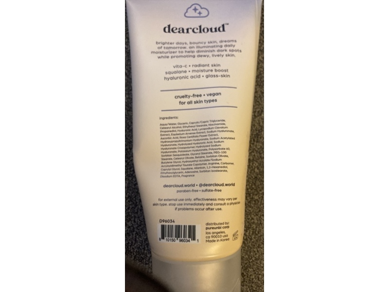 Dearcloud Vita-C Aqua Face Cream, 2.7 fl oz/80 mL