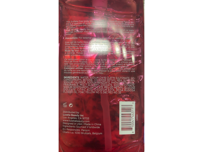 Luseta Rose Oil Body Wash, 33.8 oz/1 L