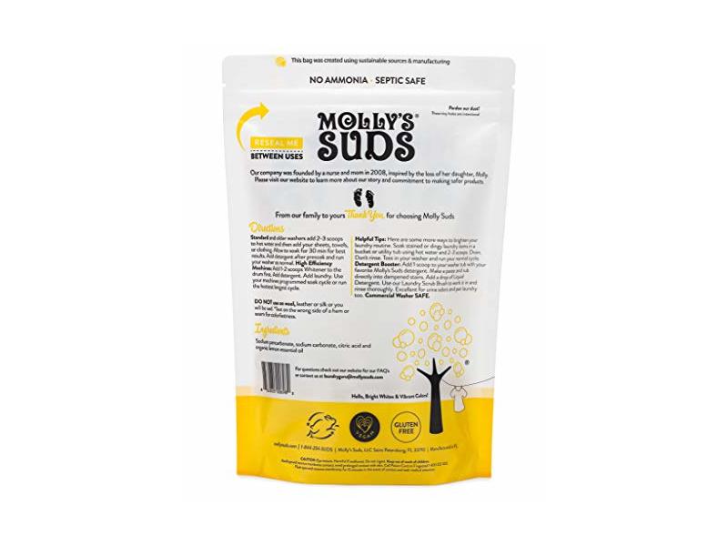 Molly's Suds Oxygen Whitener, Lemon, 81.6 oz/1.15 kg