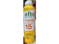 Alba Botanica Face & Body Sunscreen Spray, Coconut, SPF 15, 5 fl oz/148 mL - thumbnail 2