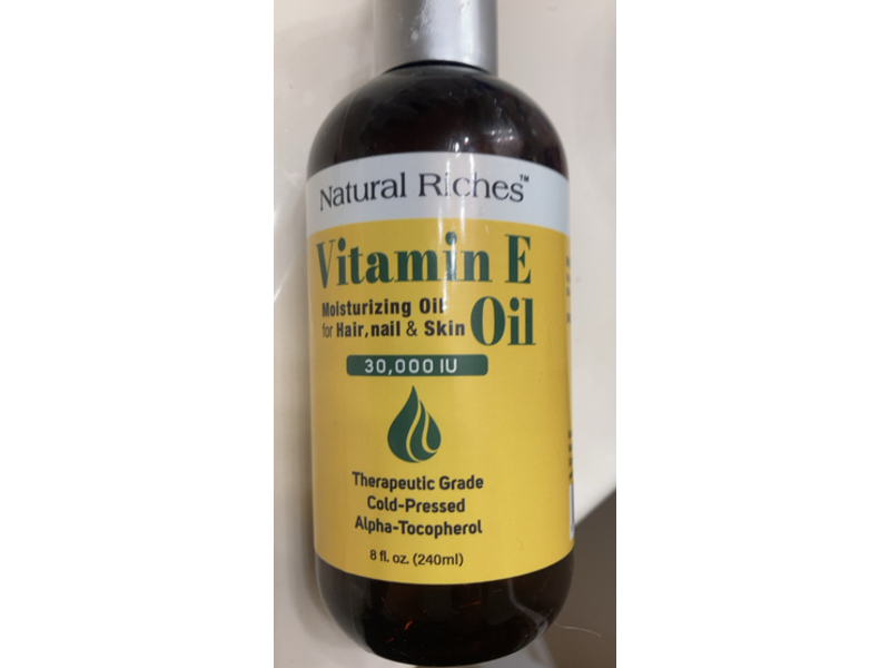 Natural Riches Moisturizing Oil, Vitamin E, 8 fl oz/240 mL
