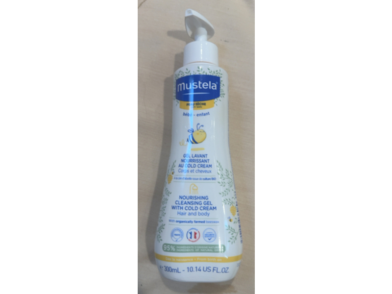 Mustela Baby Nourishing Cleansing Gel, Organically Farmed Beeswax, 10.14 fl oz/300 mL