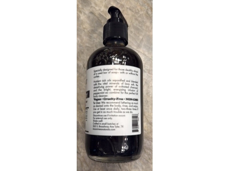 Moon Rivers Naturals Peppermint Lava Salt Hand + Body Nutrient Rich Body Cleanser, 8 oz/273 mL