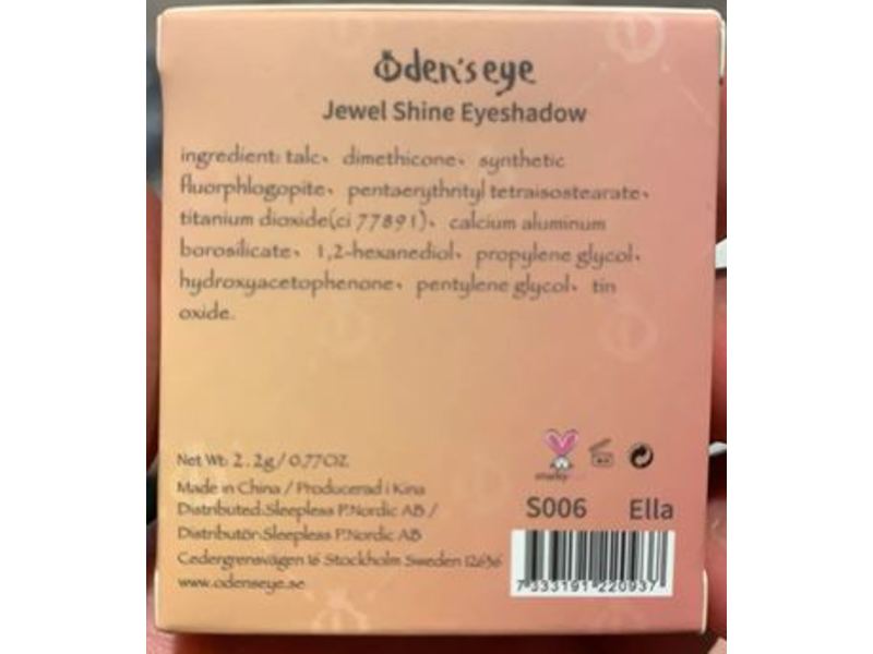 Oden's Eye Jewel Shine Eyeshadow, S006 E lla, 0.77 oz/2.2 g