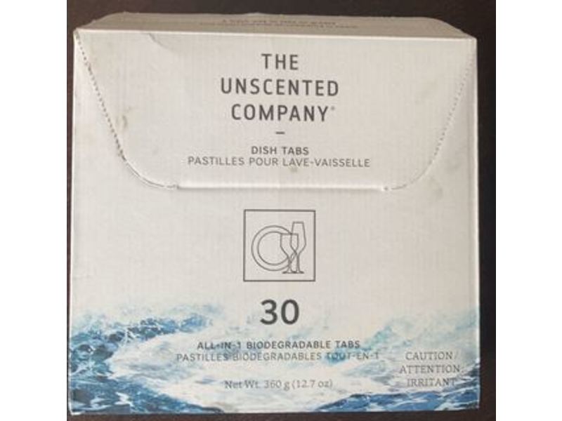 The Unscented Company Dish Tabs, 12.7 oz/360 g, 30 Count, Pack Of 4